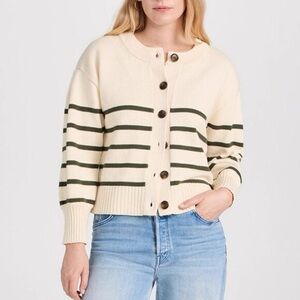 Veronica Beard Cream Striped Kylin Cardigan